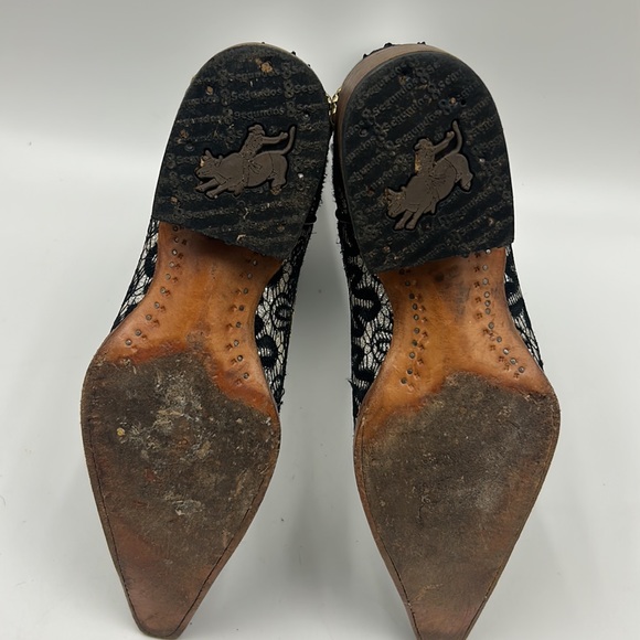 BOTAS 8 SEGUNDOS MENS SIZE 8 WESTERN COWBOY BLACK GOLD EMBROIDERED GRAPHIC BOOT - Picture 7 of 11